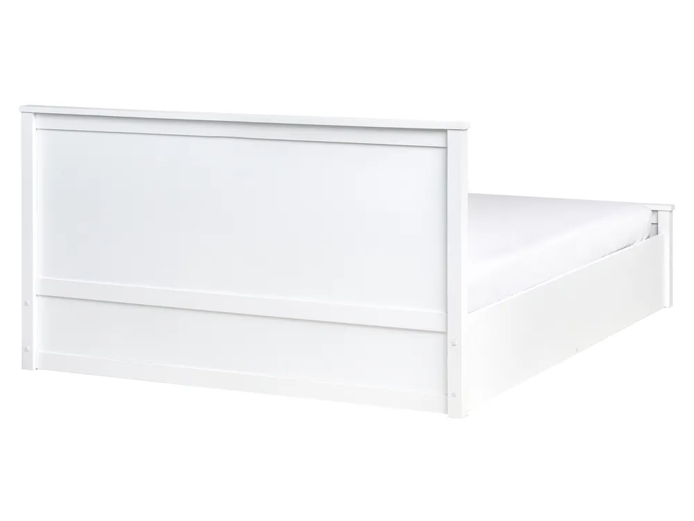 Ottoman Bed LAMBRES Pine Wood White 160 x 200 cm (EU King Size)_985624
