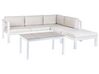 Conjunto de jardim 5 lugares em alumínio branco e almofadas brancas creme MESSINA_929605