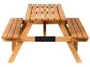 Picnic Table with Benches ROSCIGNO Fir Wood Light Brown_1102622