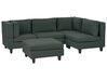 4 Seater Left Hand Modular Fabric Corner Sofa with Ottoman Dark Green UNSTAD_925476