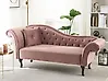 Left-Hand Chaise Longue LATTES Velvet Pink