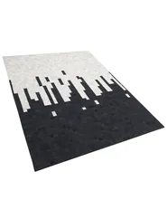 Tappeto BOLU Nero 160 x 230 cm Pelle naturale_807138