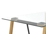 Dining Table TACOMA Light Brown 140 cm 80 cm Tempered Glass_786373