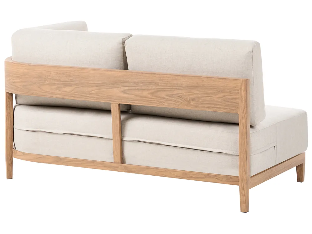 Garden Corner Sofa with Table 5 Seater SAMPIERI Metal Light Brown Left Hand_1007015