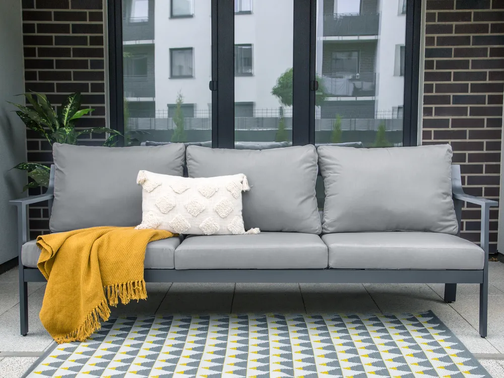 Sofa ogrodowa dla 3 osób KIATO Metal Ciemnoszary_934631