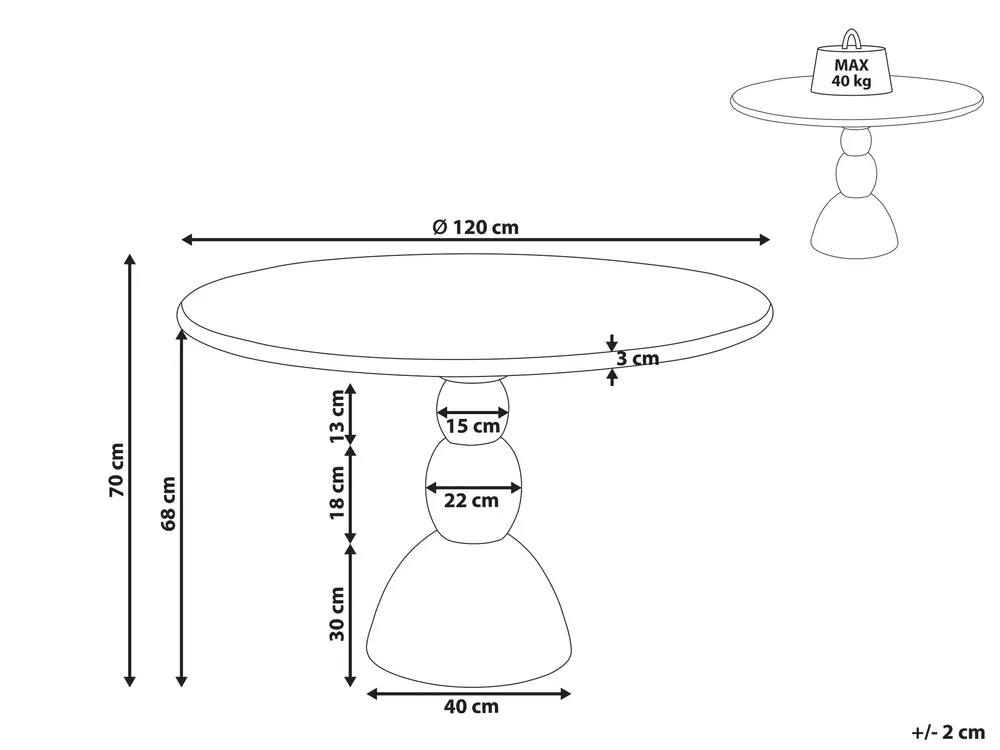 Dining Table SILVON Dark Brown 120 cm 120 cm Mango Wood_1039016
