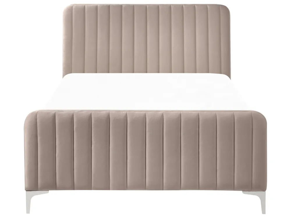 Bed Velvet LUNAN 120 x 200 cm (EU Small Double) Taupe_1025691