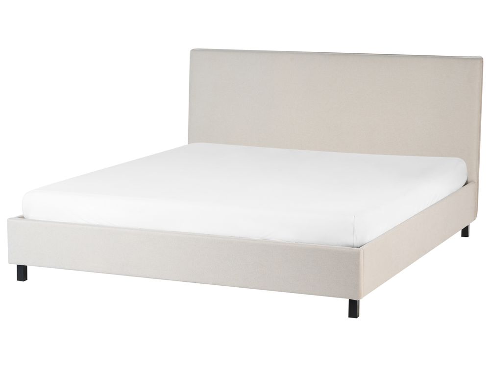 Lit avec sommier Tissu SENNEZ 180 x 200 cm Beige