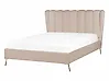 Bed Velvet MIRIBEL 140 x 200 cm (EU Double) Taupe