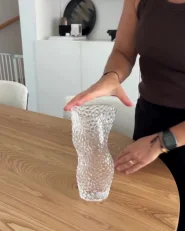Wazon na kwiaty ELATOS 23 cm Szkło Przezroczysty_957768