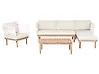Garden Lounge Set with Table 4 Seater CREMONA Acacia Wood White Left Hand