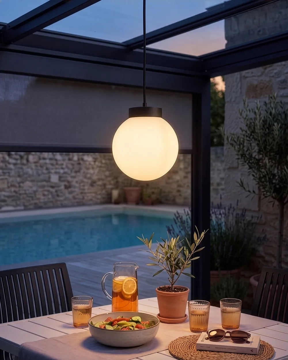 Outdoor Pendant Lamp KULSI Metal Black_1108542