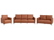 Living Room Set 6 Seater CILENS Fabric Golden Brown_1120236