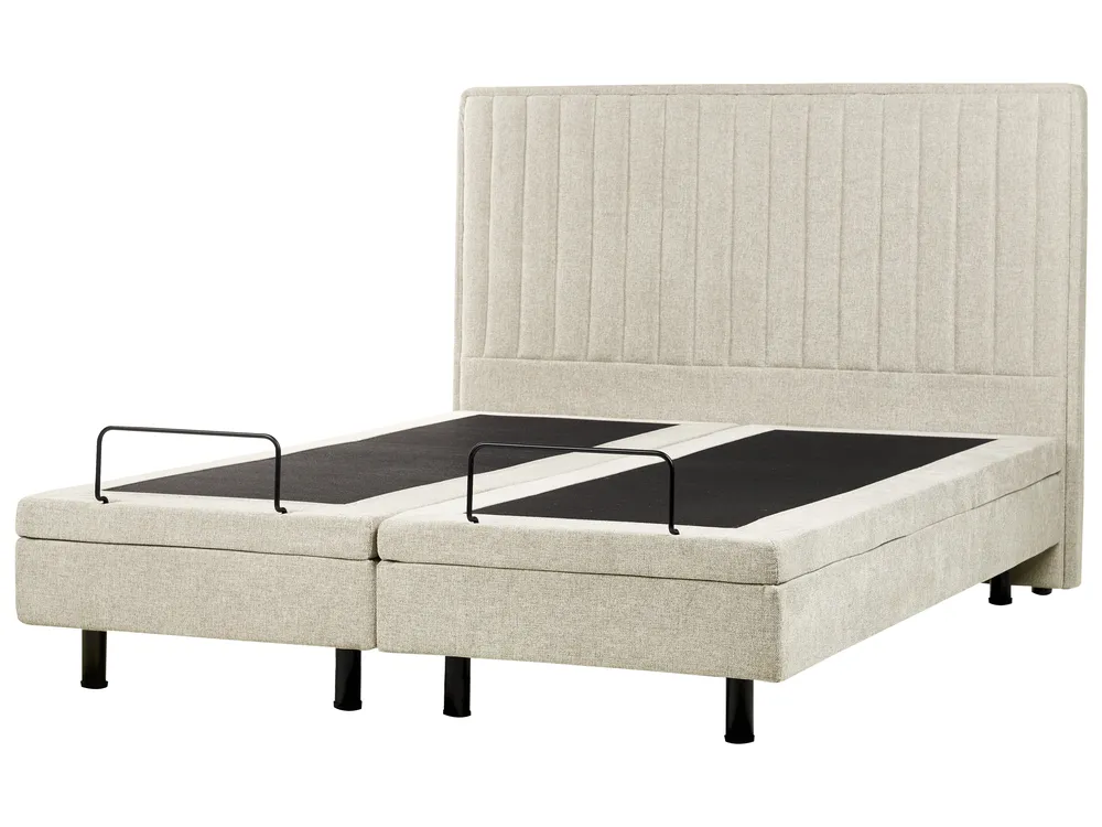 Adjustable Bed Fabric DUKE II 160 x 200 cm (EU King Size) Beige_989022