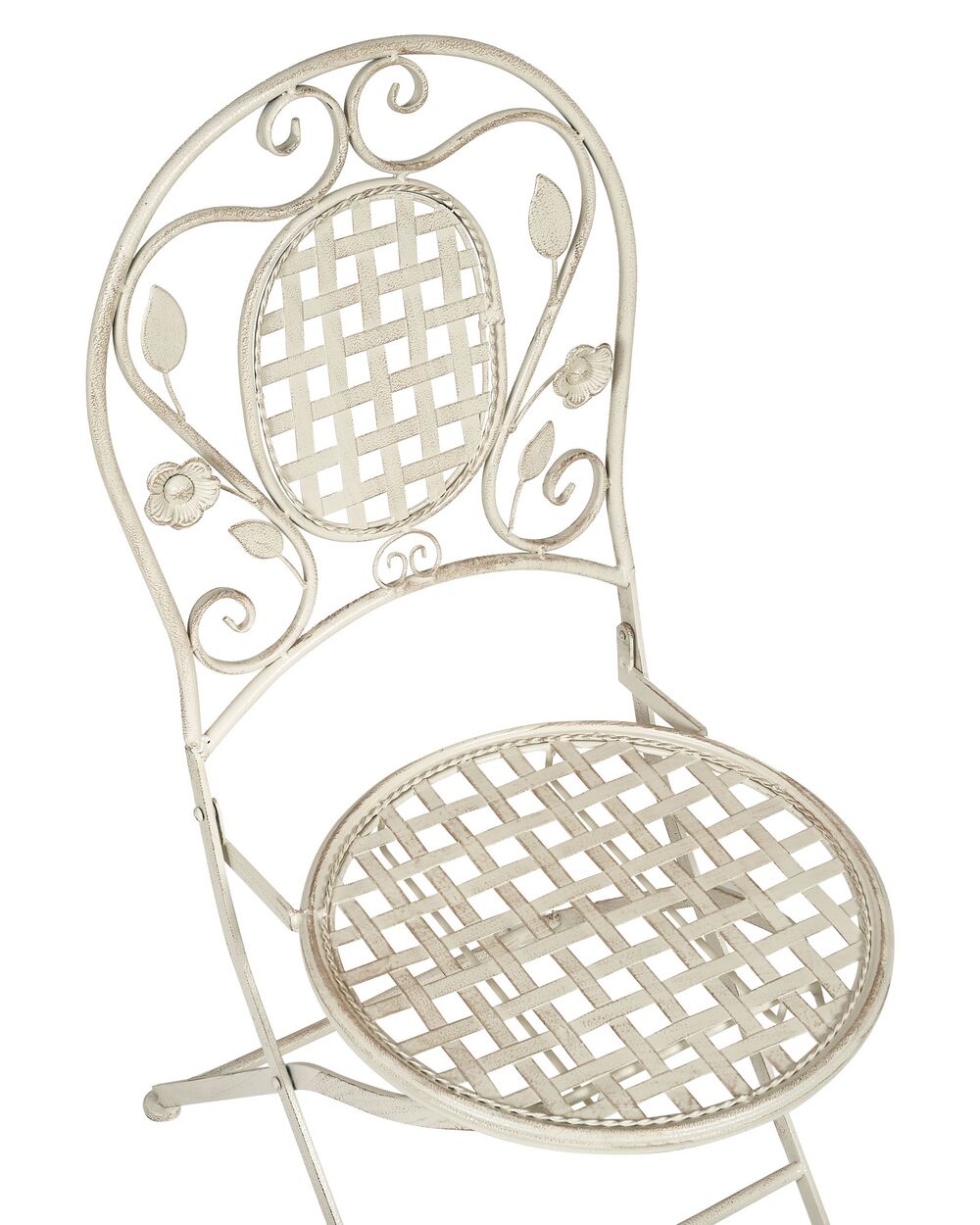 Set of 4 Metal Garden Folding Chairs Off White BIVIO Beliani