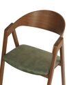 Set of 2 Dining Chairs Dark Wood and Green YUBA_934269