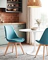 Set of 2 Dining Chairs DAKOTA II Fabric Blue