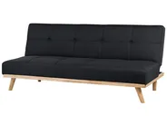 Sofa Bed 3 Seater FROYA Fabric Black_722424