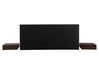 EU King Size Faux Leather Headboard Waterbed Dark Wood ZEN_754569