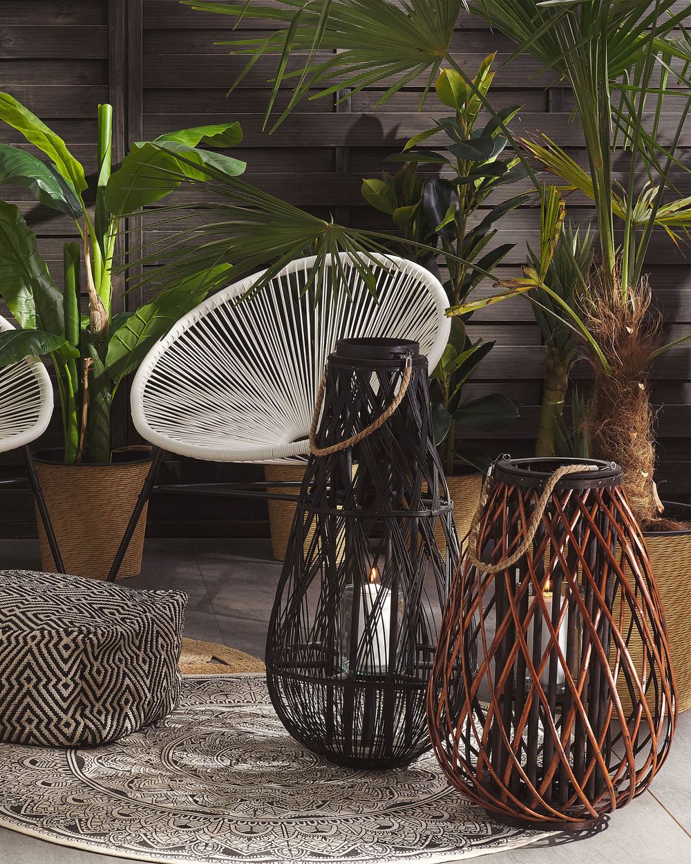 Lantern KIUSIU 60 cm Willow Wood Brown