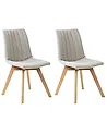 Conjunto de 2 sillas de comedor CALGARY Tela Gris claro