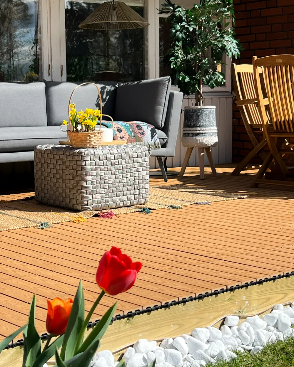 Outdoor Flooring ATESSA Wood-Plastic Composite (WPC) Light Brown_983531
