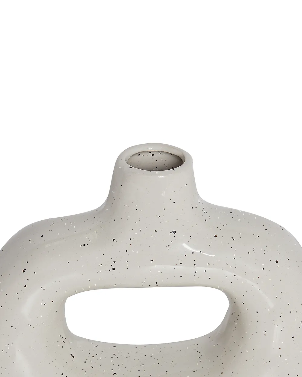 Váza na kvety MOONEYE 19 cm Kamenina Krémová biela_935234