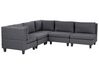 5 Seater Right Hand Modular Fabric Corner Sofa Dark Grey UNSTAD_924640