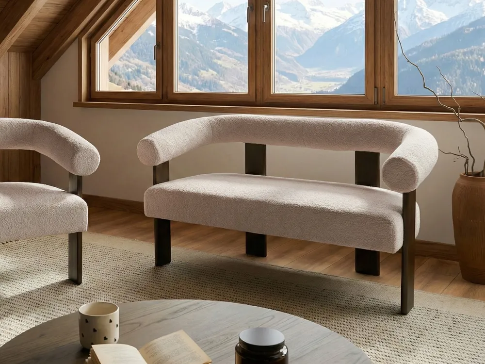 Living Room Set ILBRO Boucle Dark Brown/ Beige_1061192