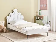 Cama infantil Coroa Veludo RUBIAN 90 x 200 cm Com luzes LED Branco_962142