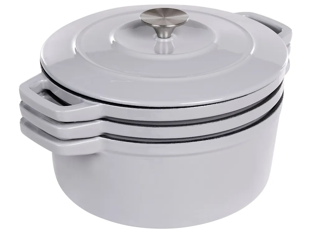 4 Piece Cast Iron Set CASTLINA Light Grey_1169286