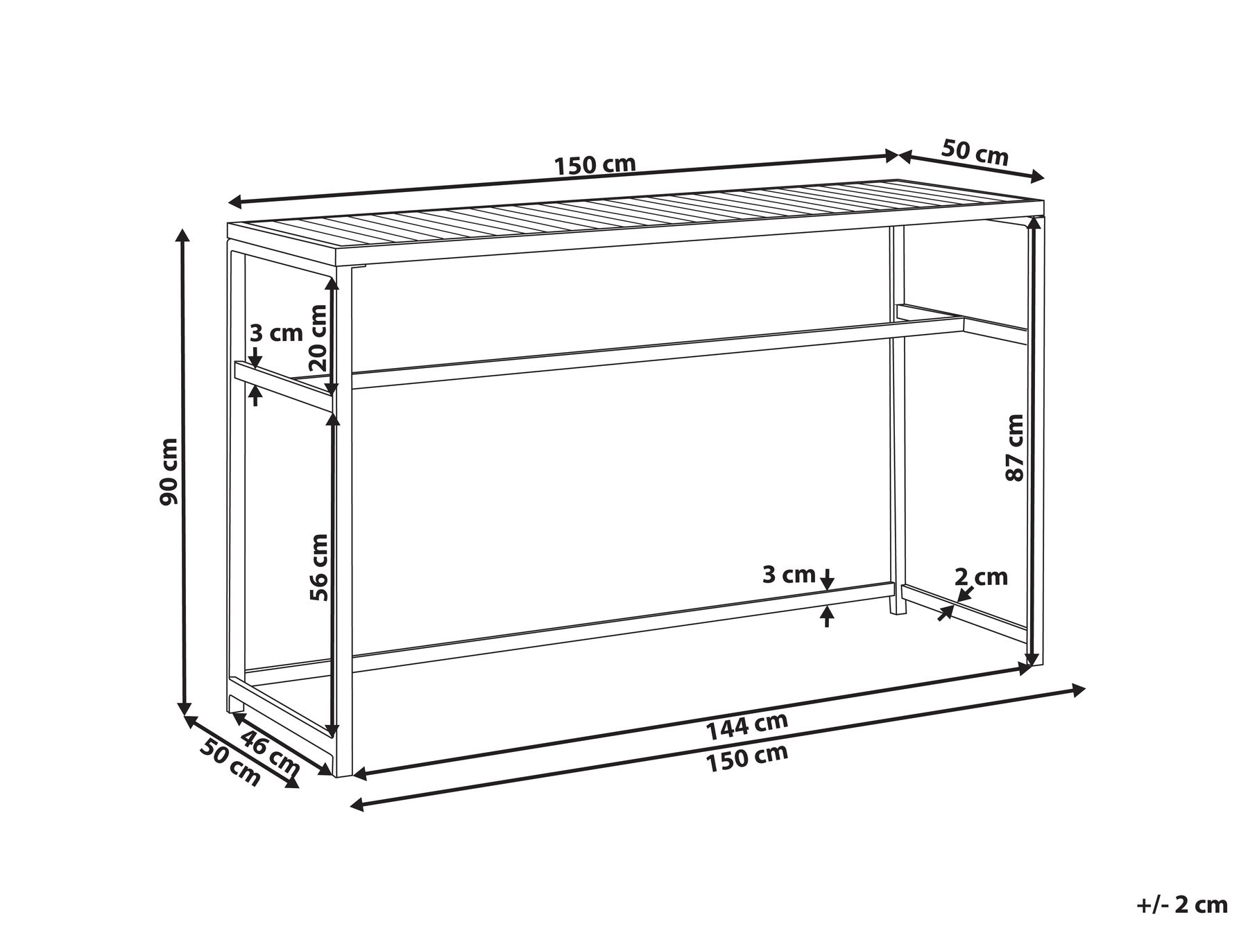 Stolik ogrodowy barowy AVETRANA 150 cm 50 cm Jasnozielony_1079337