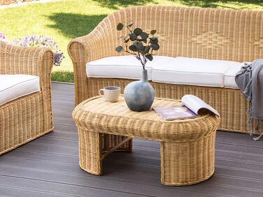 Rattan Garden Coffee Table 96 x 60 cm Natural LIVADEIA