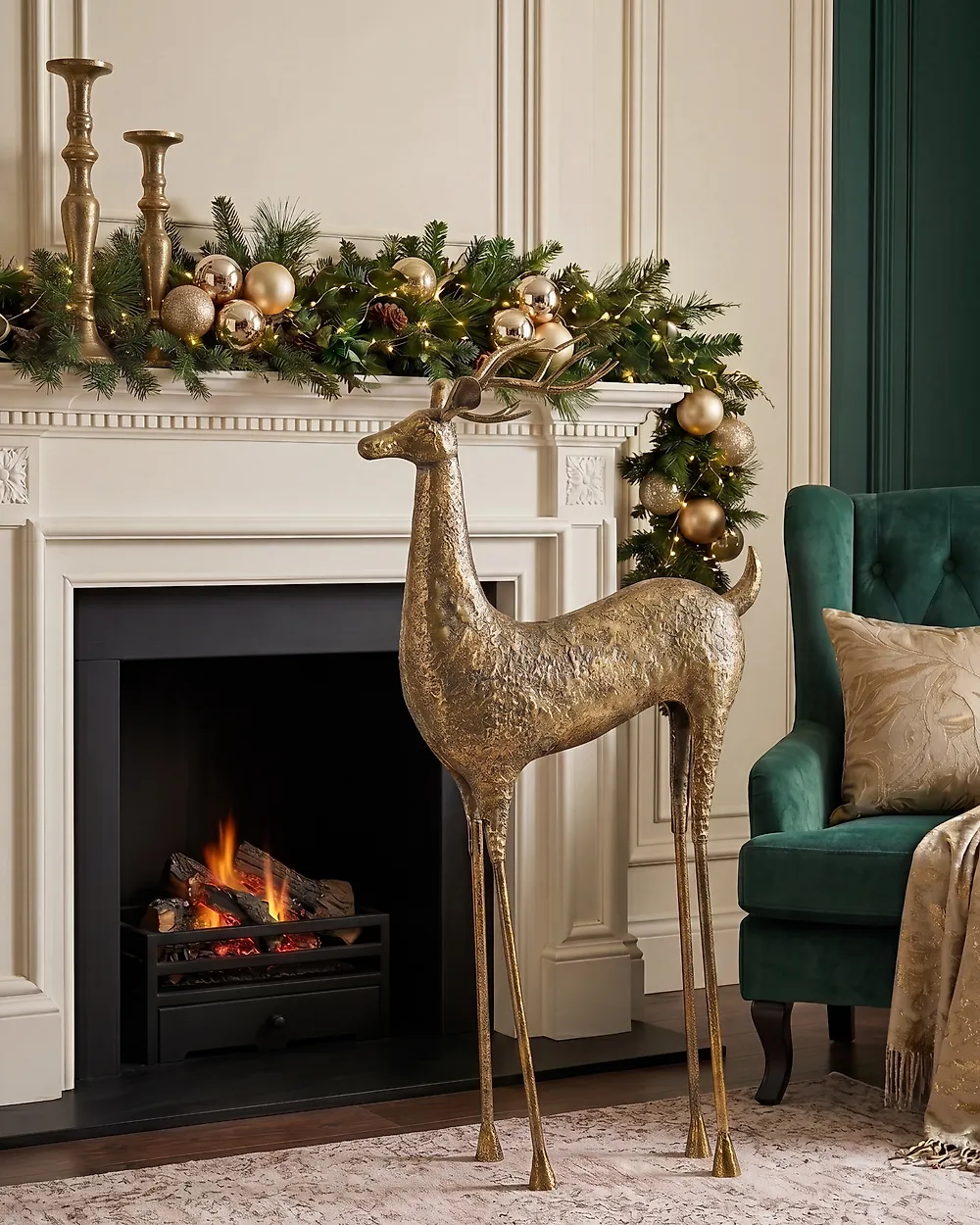 Floor Christmas Decoration PELLO 126 cm Reindeer Gold_1178084