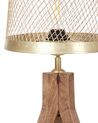 Lampe à poser en bois de manguier foncé et laiton BEKI_868167