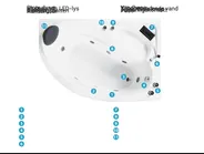 Hjørne-boblebad med LED NEIVA 150 x 100 cm Hvid Venstrevendt_796692