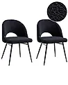 Set of 2 Dining Chairs ONAGA Boucle Black