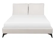 Bett mit Lattenrost Chenillegewebe MELLE 140 x 200 cm Hellbeige_745625