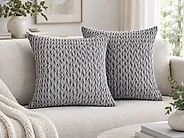 Dekokissen 2er Set ECLIPTA 45 x 45 cm Grau Ohne Muster_1178821