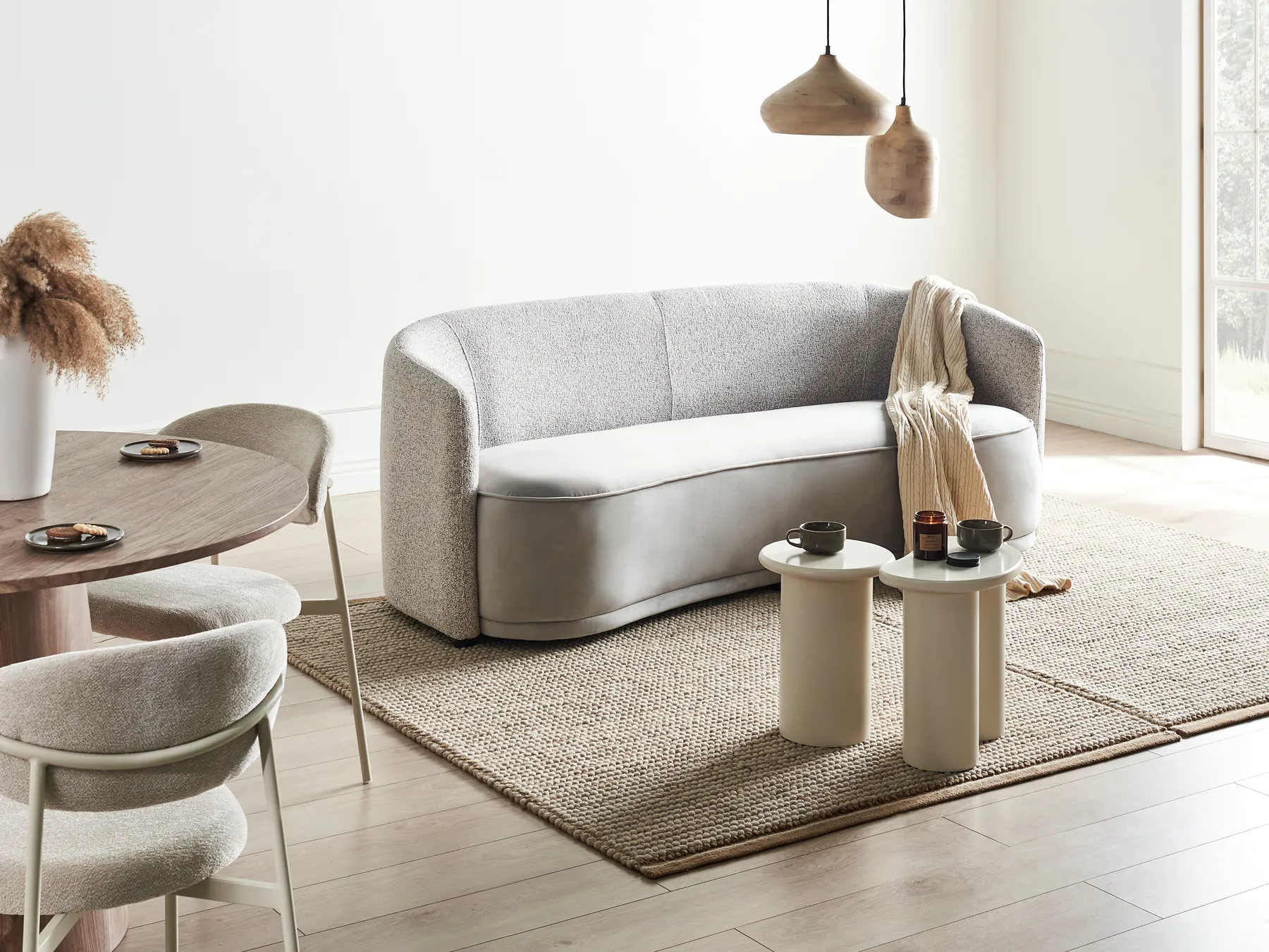 Sofa 3 Seater ROSET Fabric Grey_979084
