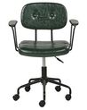Cadeira de escritório em pele sintética verde escura ALGERITA_896686