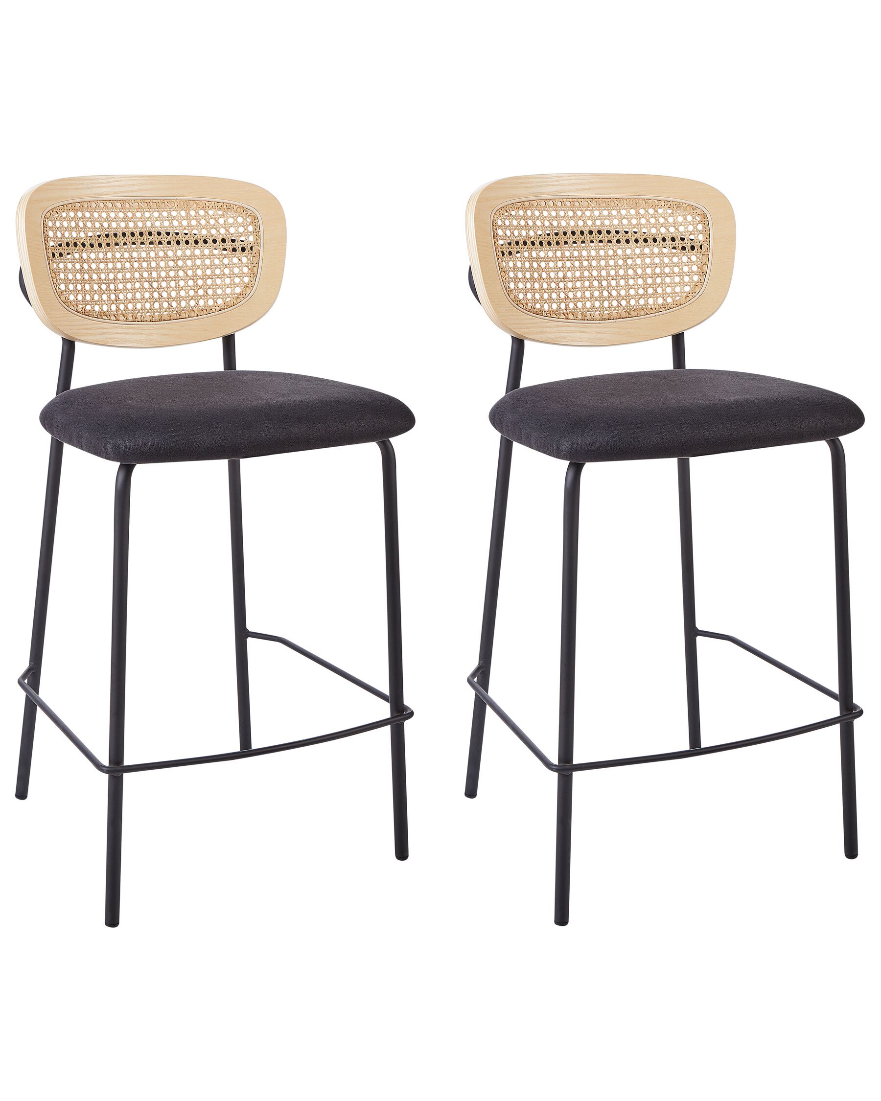 Lot de 2 chaises de bar en tissu noir MAYETTA_931912