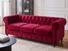 Sofa 3 Seater CHESTERFIELD Velvet Dark Red