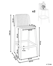 Zestaw 2 krzeseł barowych ARICCIA Materiał syntetyczny Jasnobrązowy_1149256