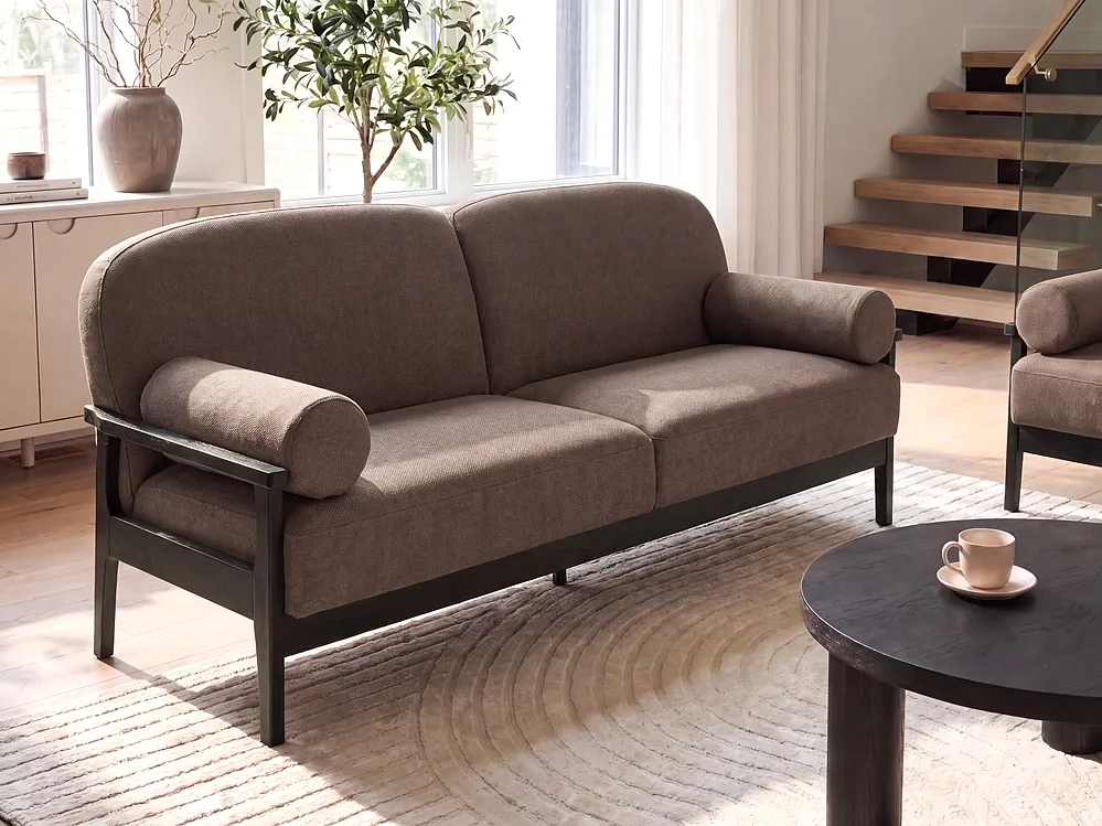 Sofa dla 3 osób PILARNE Brązowy_1159548