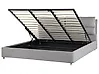 Ottoman Bed BATILLY Velvet Light Grey 180 x 200 cm (EU Super King)