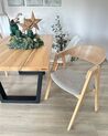 Conjunto de 2 sillas de poliéster/madera de caucho gris claro/madera clara YUBA_887324