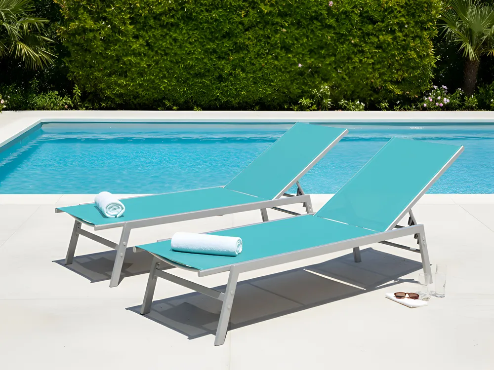 Sun Lounger NOLI Reclining Metal Blue