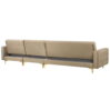 Left Hand Modular Velvet Sofa with Ottoman Sand Beige ABERDEEN_751059