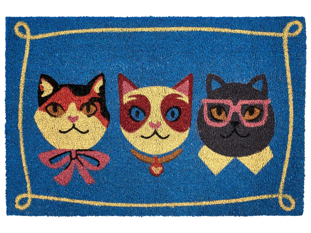 Paillasson MOJICAP Multicolore 60 x 90 cm Chat Fibre de coco